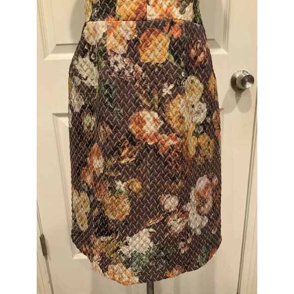 Tabitha Brown Floral "Tema" Quilted Dress W/ Bows at Shoulders, Size 4 (US) - Picture 3 of 9